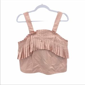 Tibi pink pleated layer tank top